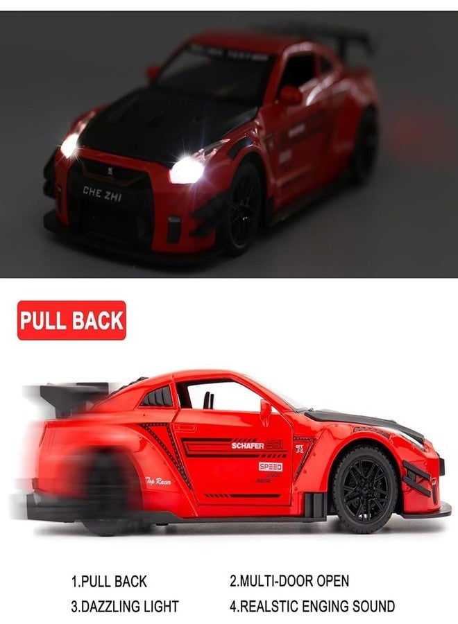 RAHU Diecast Car Model AMG GTR Super Sport Car car carfor Kids Light Sound Pullback with Openable 4 Doors - Image 3